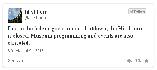 sad daily tweet from the Hirshhorn Museum